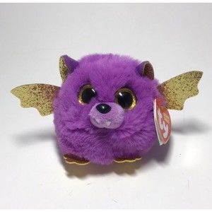 Ty Beanie Balls Puffies HASTIE the Halloween Purple Bat 4" Plush Stuffed Animal